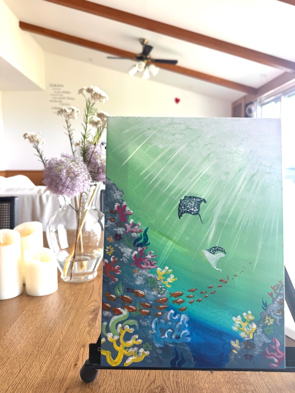 Rays of Okinawa ocean painting